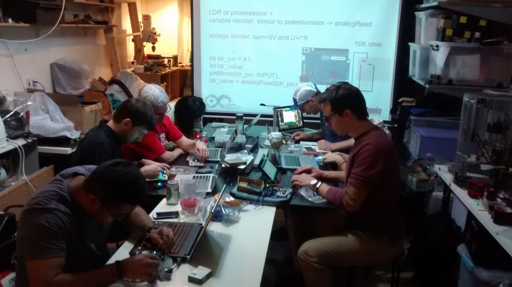 the previous Arduino workshop at DSL on 25 March 2015