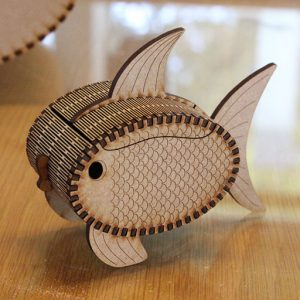 Laser cut elliptical fish box