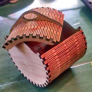 Laser cut elliptical simple box